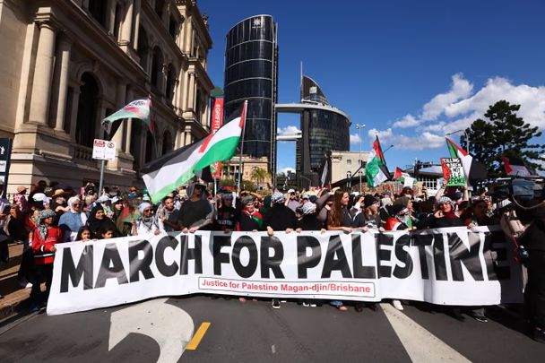 مظاهرات دعم فلسطين فى مدينة بريزبين الأسترالية