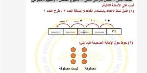 لطلاب الصف الثاني الابتدائي.. أسئلة تقييمات الأسبوع الخامس الرياضيات ترم ثاني