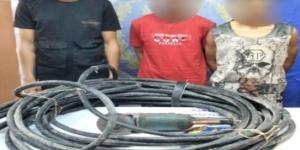 ضبط المتهمين بسرقة كابلات إنارة الطريق العام بحي منشية ناصر