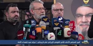 لاريجاني من مرقد الشهيد السيد نصر الله: رمز للعزّة والمقاومة وركيزة للعالم الإسلامي