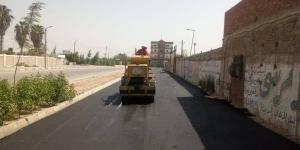رصف شوارع التل الكبير بالإسماعيلية..صور