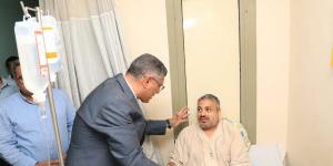 محافظ الجيزة يطمئن على الحالة الصحية للبطل شهاب صاحب