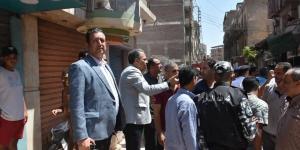 انهيارعقار سكنى بشارع تجارى بمدينة الزقازيق