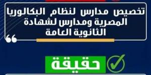 وزارة التربية والتعليم تنفى شائعة تخصيص مدارس لنظام البكالوريا المصرية