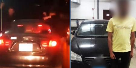 ضبط قائد سيارة لسيره برعونه فى القاهرة 