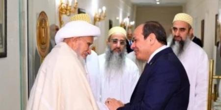 الرئيس السيسى يستقبل سُلطان "البهرة" بالهند وأنجاله.. فيديو