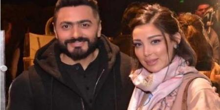 تامر حسني يحتفل مع بسمة بوسيل بعيد ميلاد ابنتيهما