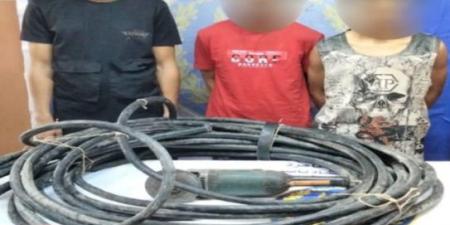ضبط المتهمين بسرقة كابلات إنارة الطريق العام بحي منشية ناصر