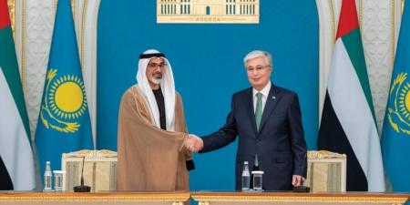 خالد بن محمد بن زايد يبحث العلاقات مع رئيس كازاخستان في أستانا
