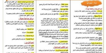 أقوى مذكرة في ليلة امتحان الدراسات لـ الصف الثالث الاعدادي