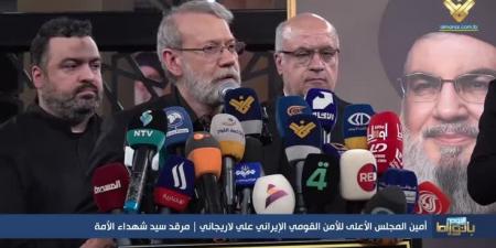 لاريجاني من مرقد الشهيد السيد نصر الله: رمز للعزّة والمقاومة وركيزة للعالم الإسلامي
