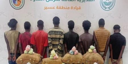 القبض على (8) مخالفين لتهريبهم (120) كجم من القات بـالربوعة