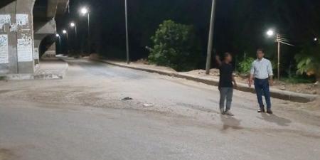 تكثيف أعمال الإنارة بمحيط منطقة كوبرى البياضية جنوب الأقصر