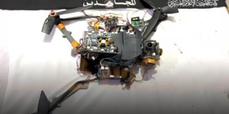كتائب المجاهدين تعرض مشاهد للطائرة المسيّرة الصهيونية التي أسقطتها جنوب حي الزيتون
