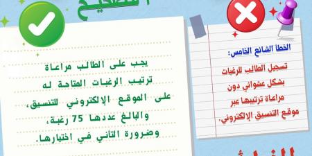 مكتب التنسيق يطلق تحذيرا هاما للطلاب المرحلة الثالثة عند تسجيل الرغبات .. اعرف التفاصيل