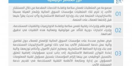 هيئة السوق المالية تستطلع آراء العموم حيال تقديم خدمات المستشار الآلي