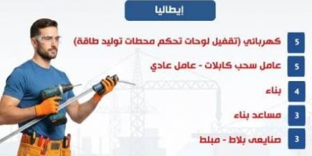 وزارة العمل توفر وظائف جديدة للشباب المصري في إيطاليا