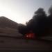 انفجار إطار يحرق شاحنة في العقبة