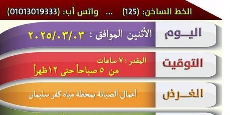 غدا.. انقطاع المياه عن 8 مناطق في دمياط