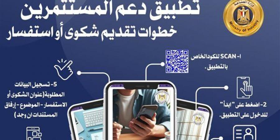 الصناعة تطلق "تطبيق دعم المستثمرين" لاستقبال الشكاوى وحلها