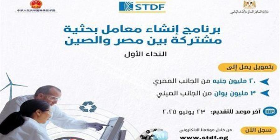 برنامج جديد من هيئة تمويل العلوم والتكنولوجيا لإنشاء معامل مصرية صينية