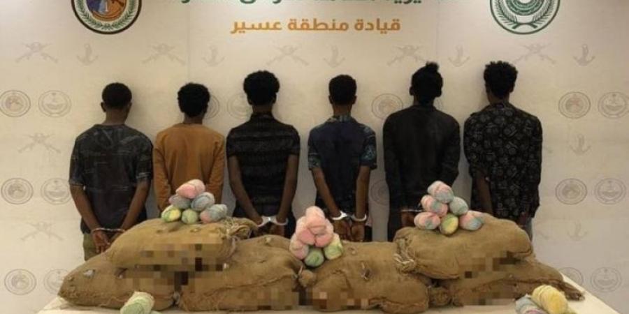 القبض على (6) مخالفين لتهريبهم (120) كجم من القات بـالربوعة