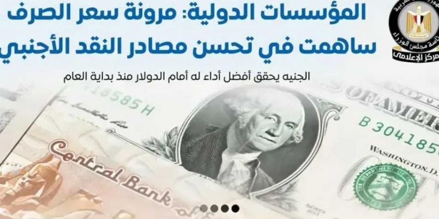 مجلس الوزراء: الجنيه يحقق أفضل أداء له أمام الدولار منذ بداية العام