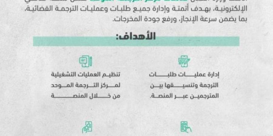 العدل تطلق مركز خدمة الترجمة الموحد