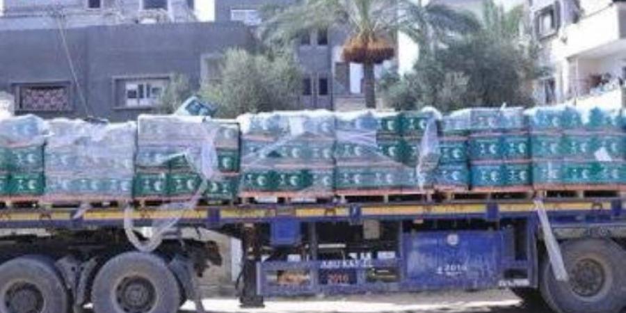قافلة إغاثية تصل إلى قطاع غزة مقدمة من مركز الملك سلمان للإغاثة