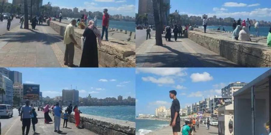 الإسكندرية.. غلق الشواطئ يحول وجهة الأسر والمصطافين إلى الكورنيش هربا من حرارة الجو
